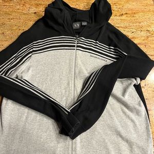 Armani exchange men’s hooded zip sweater.